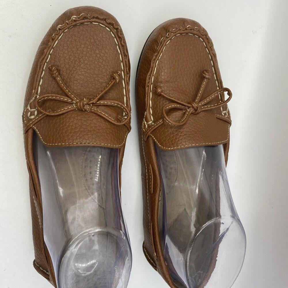 St Johns Bay Nexter Suede Slip-on Loafers Women 7 Flat Moccasin Shoe Brown - Picture 2 of 12